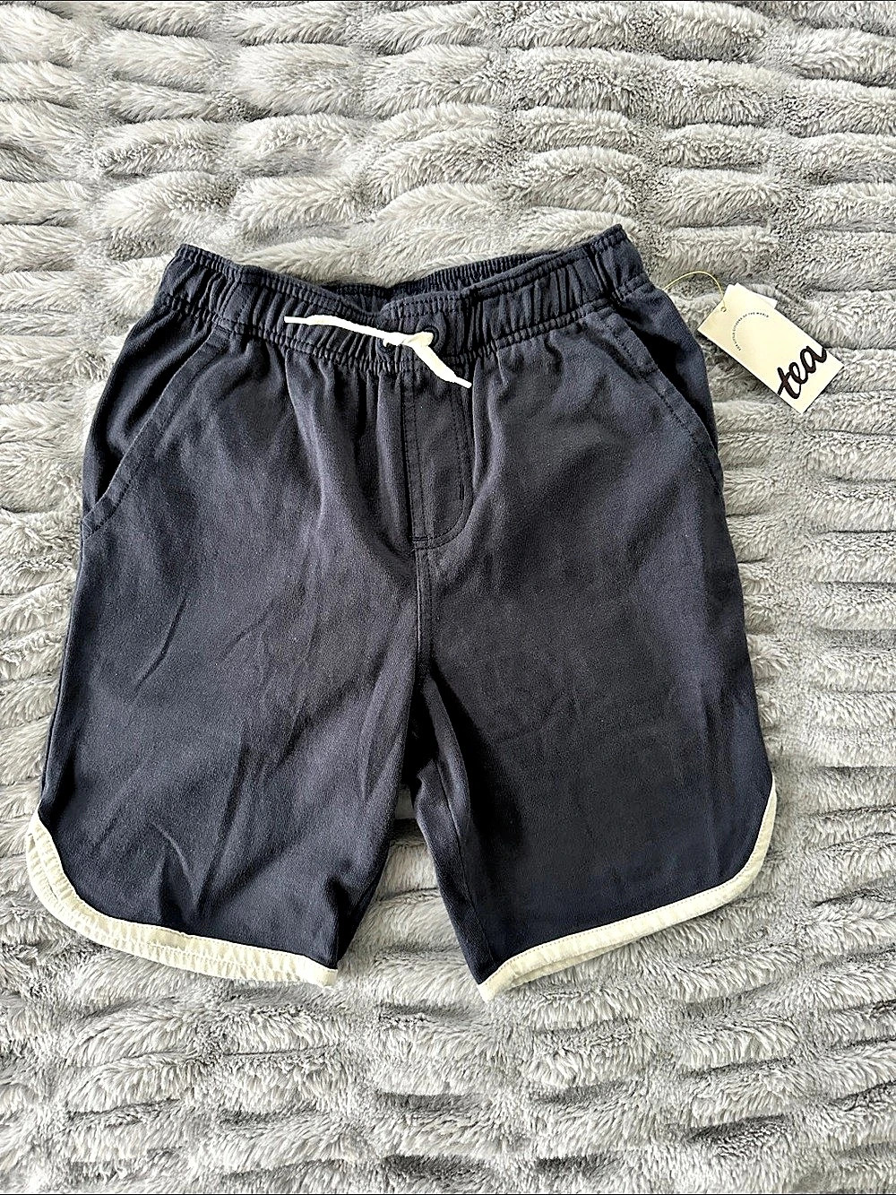 Tea Collection Ringer Shorts in Indigo & White Size 8 NWT